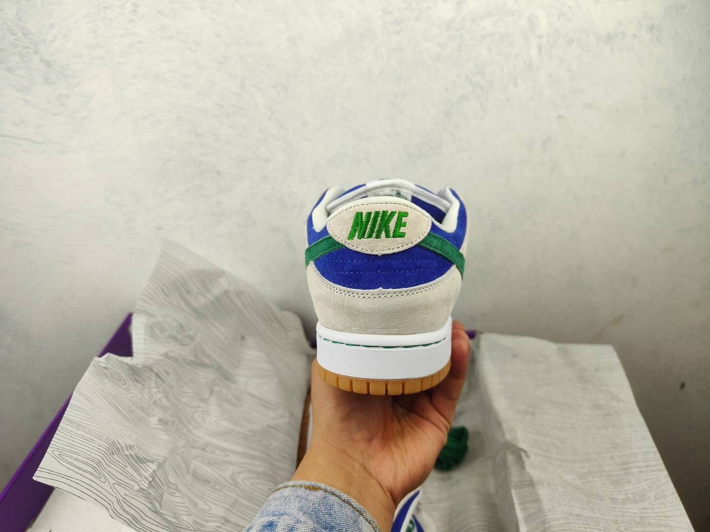 NIKE DUNK LOW BLUE GREEN BLEU VERT