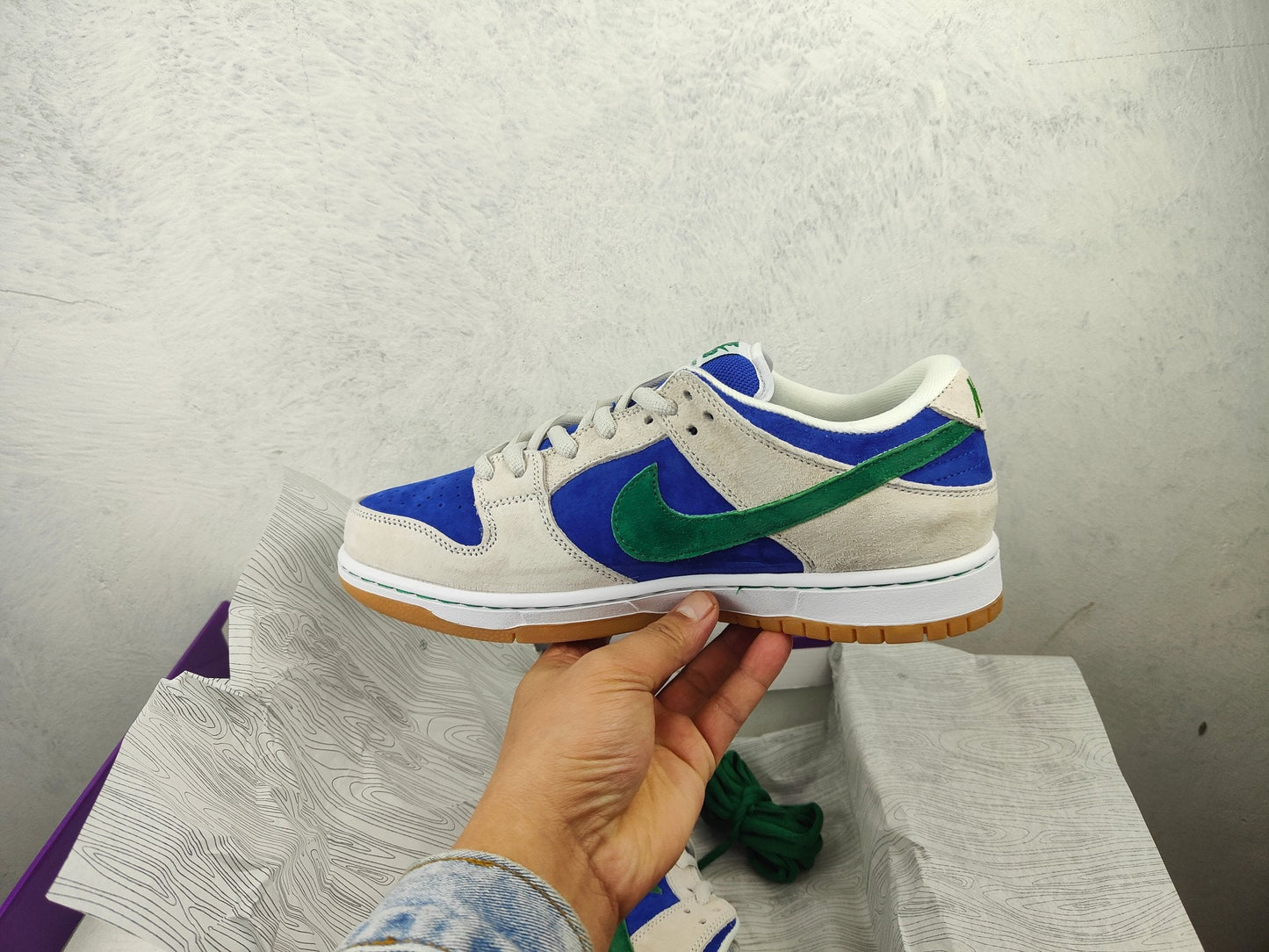 NIKE DUNK LOW BLUE GREEN BLEU VERT
