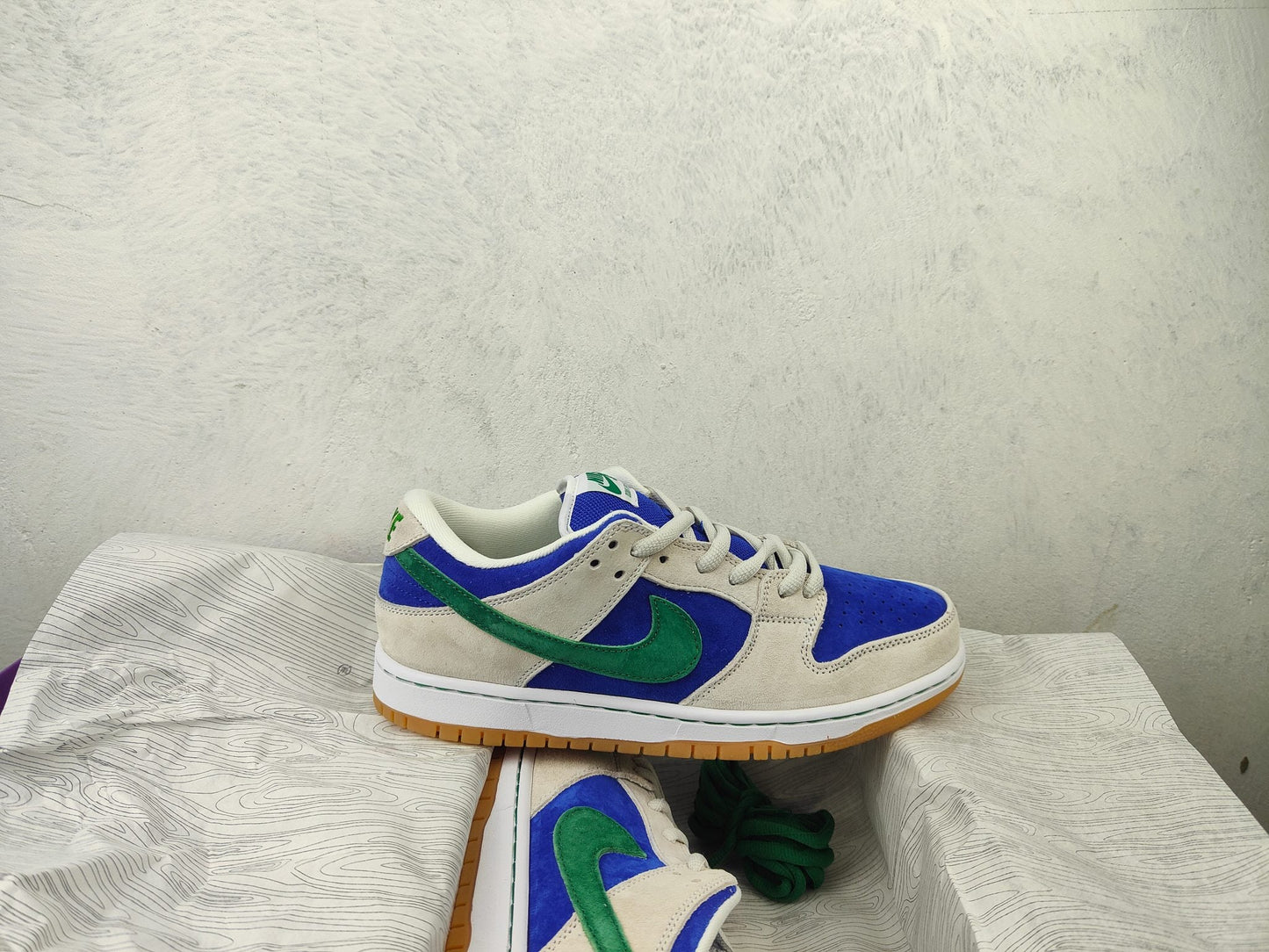 NIKE DUNK LOW BLUE GREEN BLEU VERT