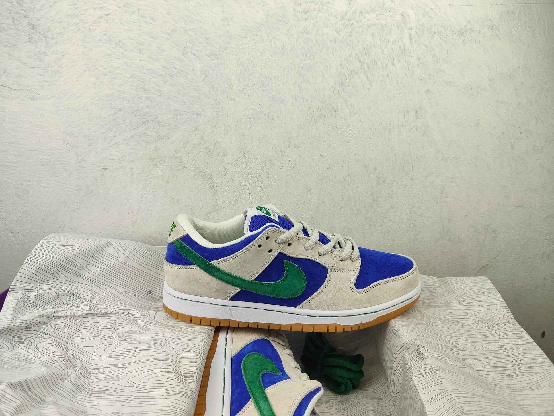 NIKE DUNK LOW BLUE GREEN BLEU VERT