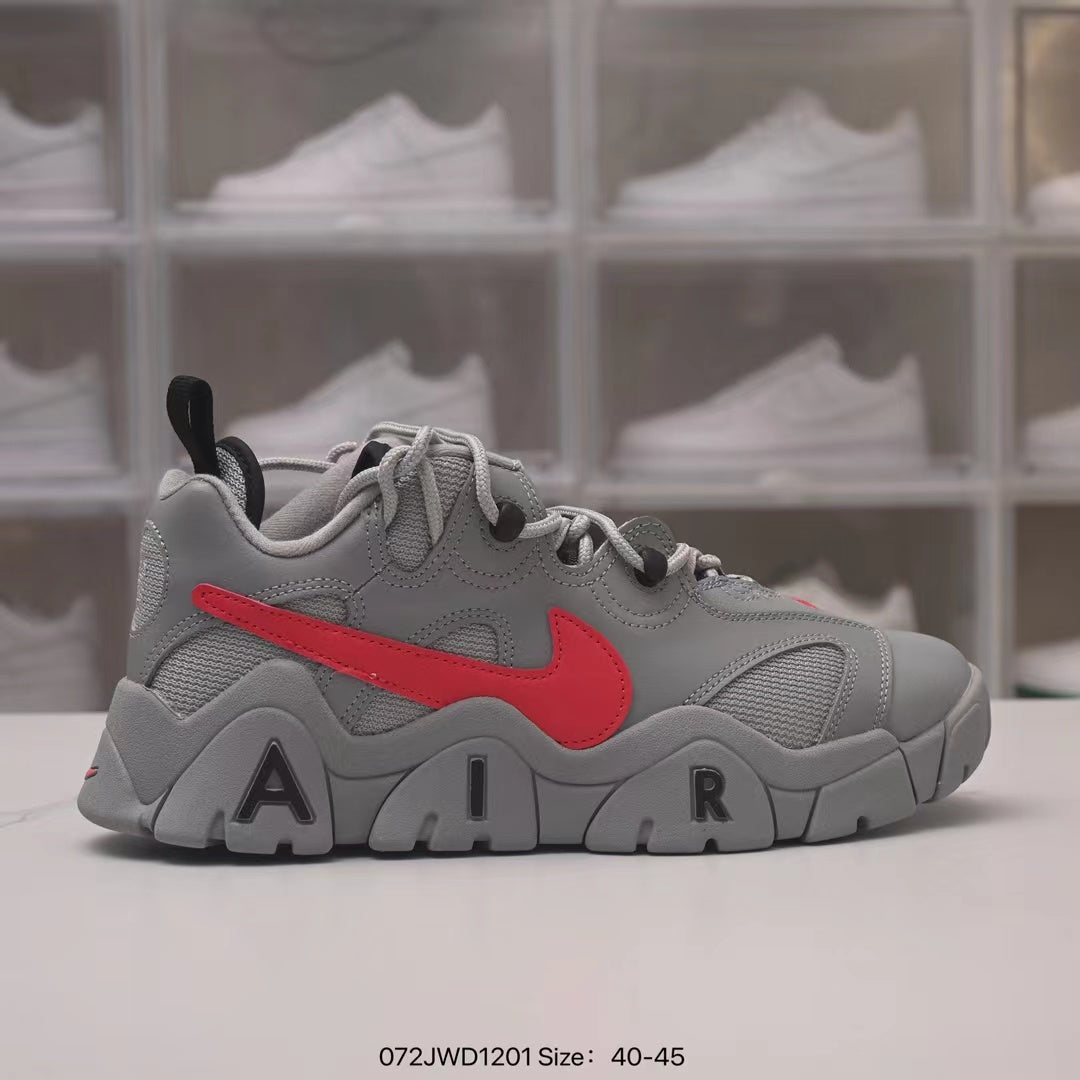 NIKE AIR BARRAGE LOW GREY RED GRISE ROUGE