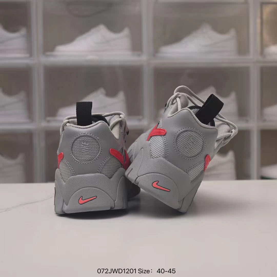 NIKE AIR BARRAGE LOW GREY RED GRISE ROUGE