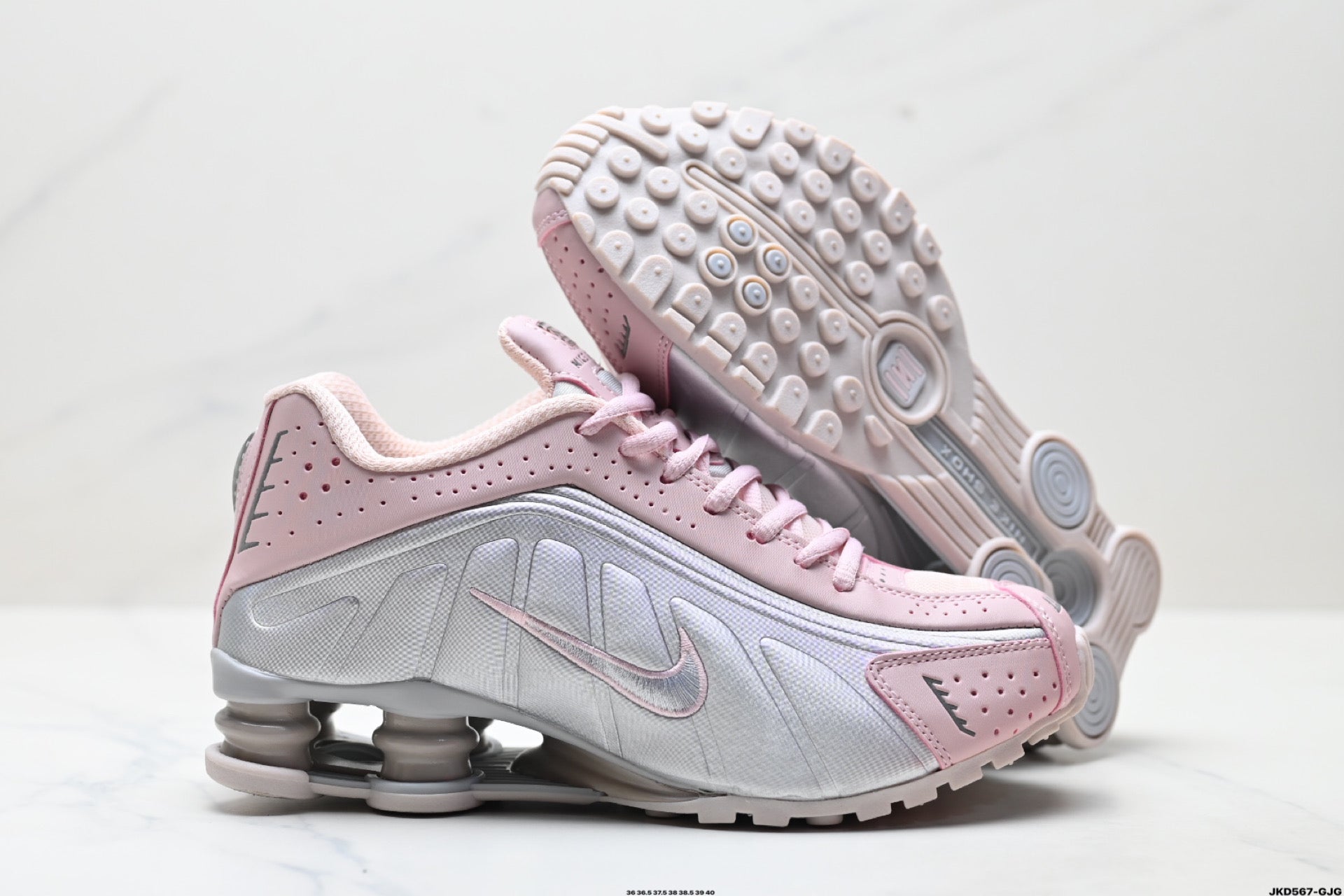 NIKE SHOX R4 GRISE & ROSE