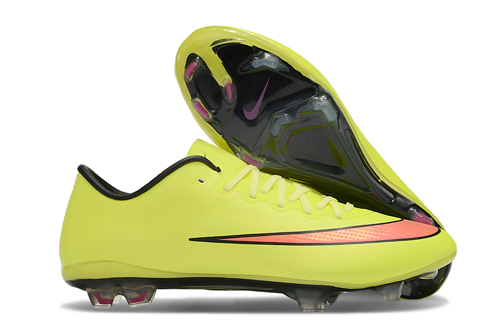 Nike Mercurial Vapor FG Crampon Basket de football Jaune fluo