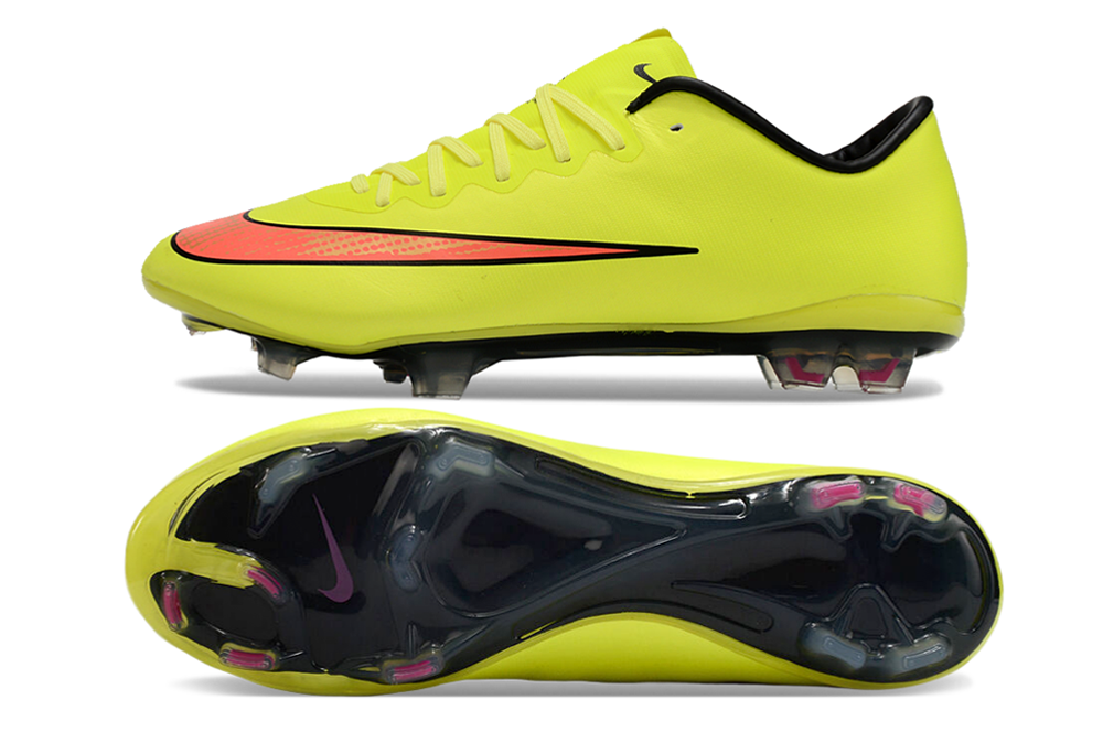 Nike Mercurial Vapor FG Crampon Basket de football Jaune fluo