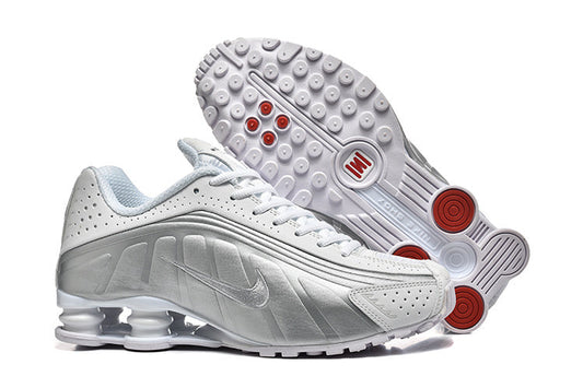 NIKE SHOX R4 ARGENT METALLIC BLANC