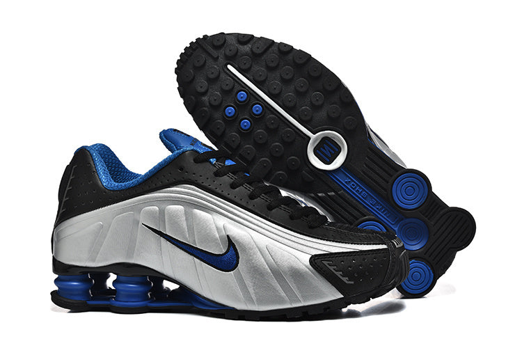 NIKE SHOX R4 ARGENT METALLIC NOIR BLEU