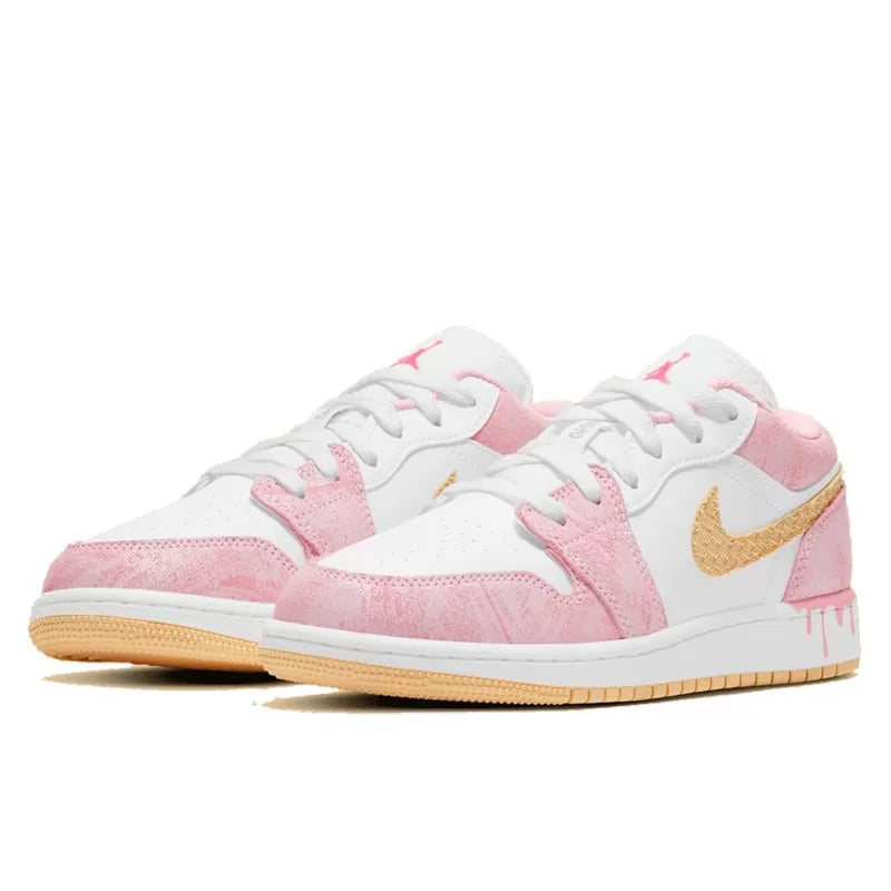 NIKE AIR JORDAN 1 LOW Paint Drip Rose Pink