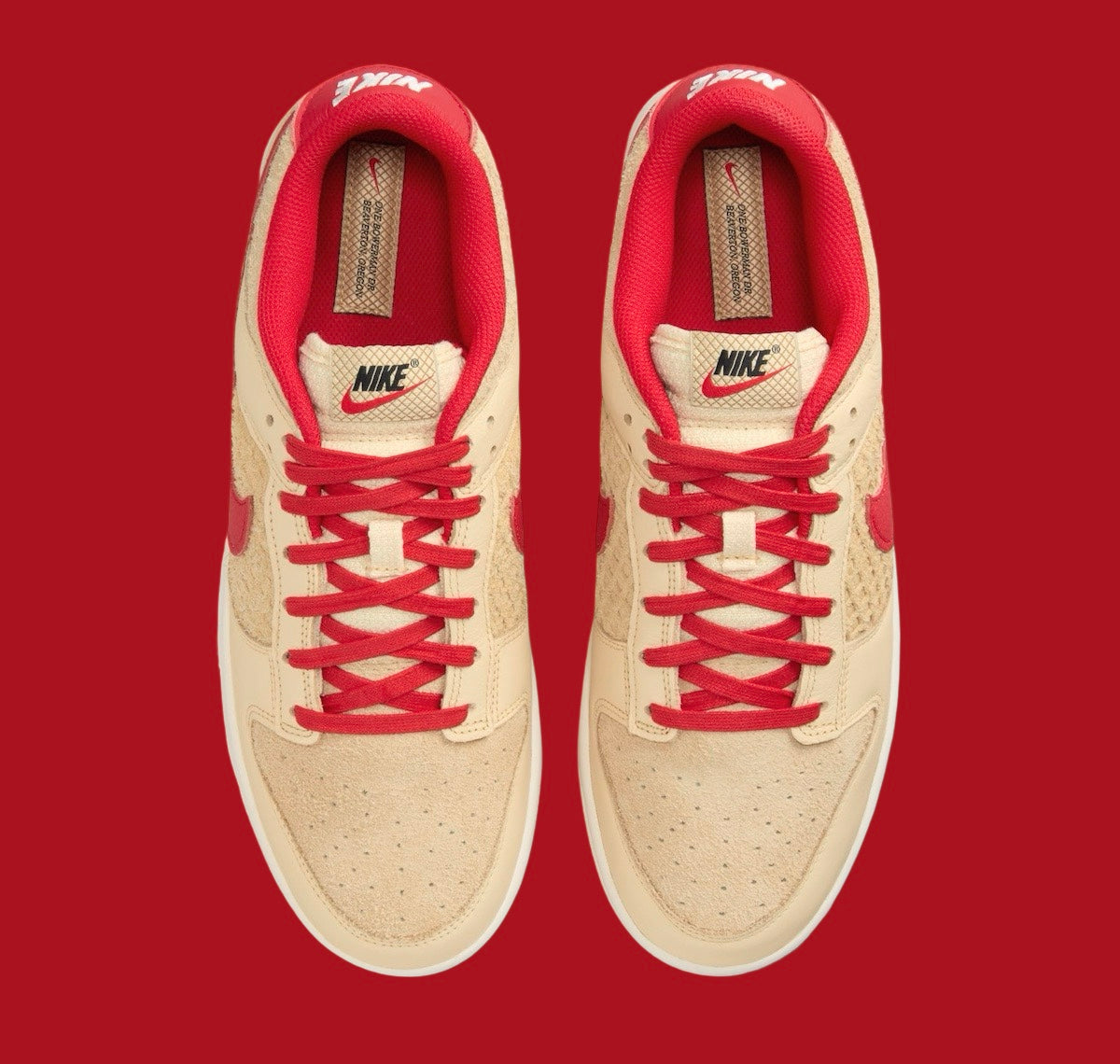 NIKE DUNK LOW ROUGE BEIGE RED