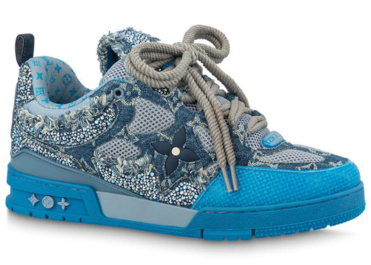 SNEAKERS LOUIS VUITTON SKATE TRAINER MONOGRAMME SWAROVSKI BLEU