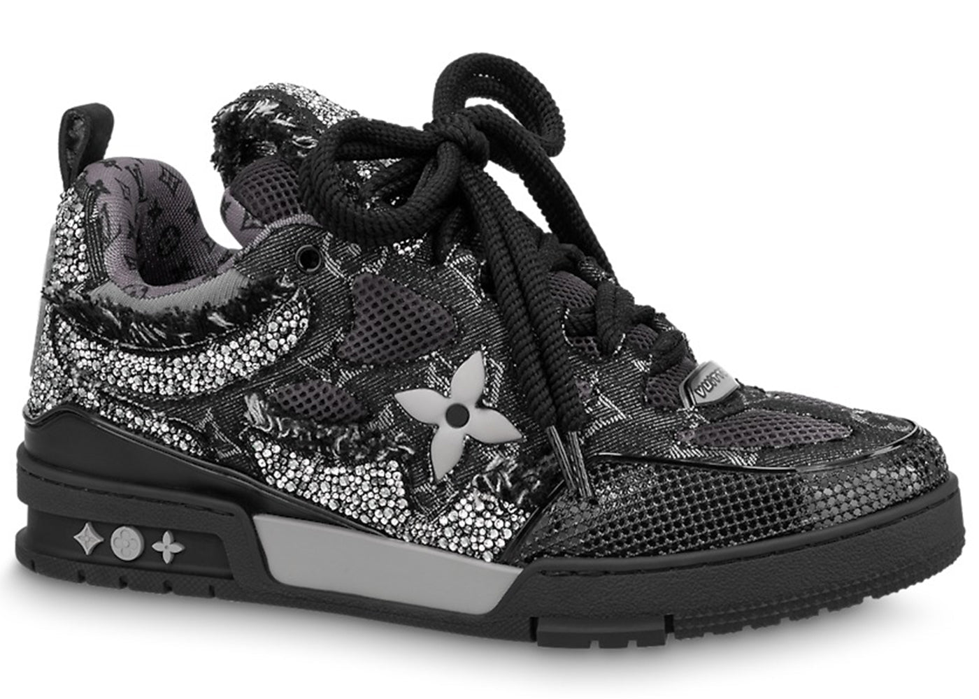 SNEAKERS LOUIS VUITTON SKATE TRAINER MONOGRAMME SWAROVSKI NOIR