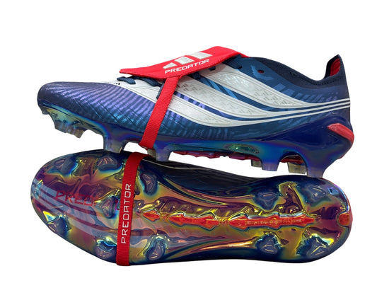 Adidas Predator League Fold-Over Tongue FG – Lucid Blue Cloud White Solar Red – Domine le jeu avec précision & puissance